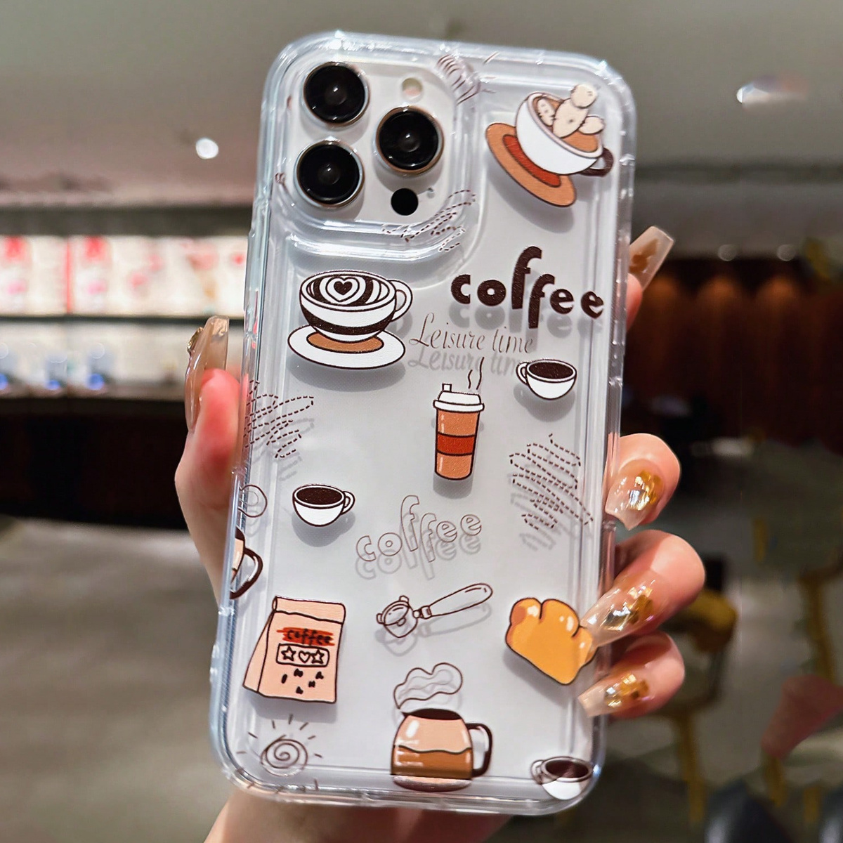 Coffee Tea Etc - Przezroczyste etui TPU z wzorem kawy,