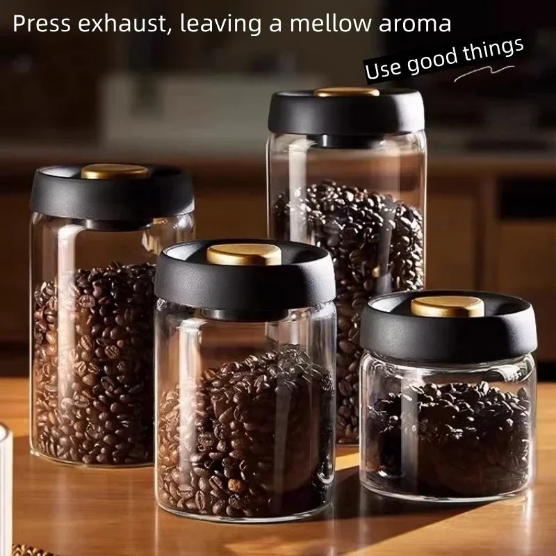 Coffee Tea Containers - Ręcznie zamykany próżniowo słoik na kawę,
