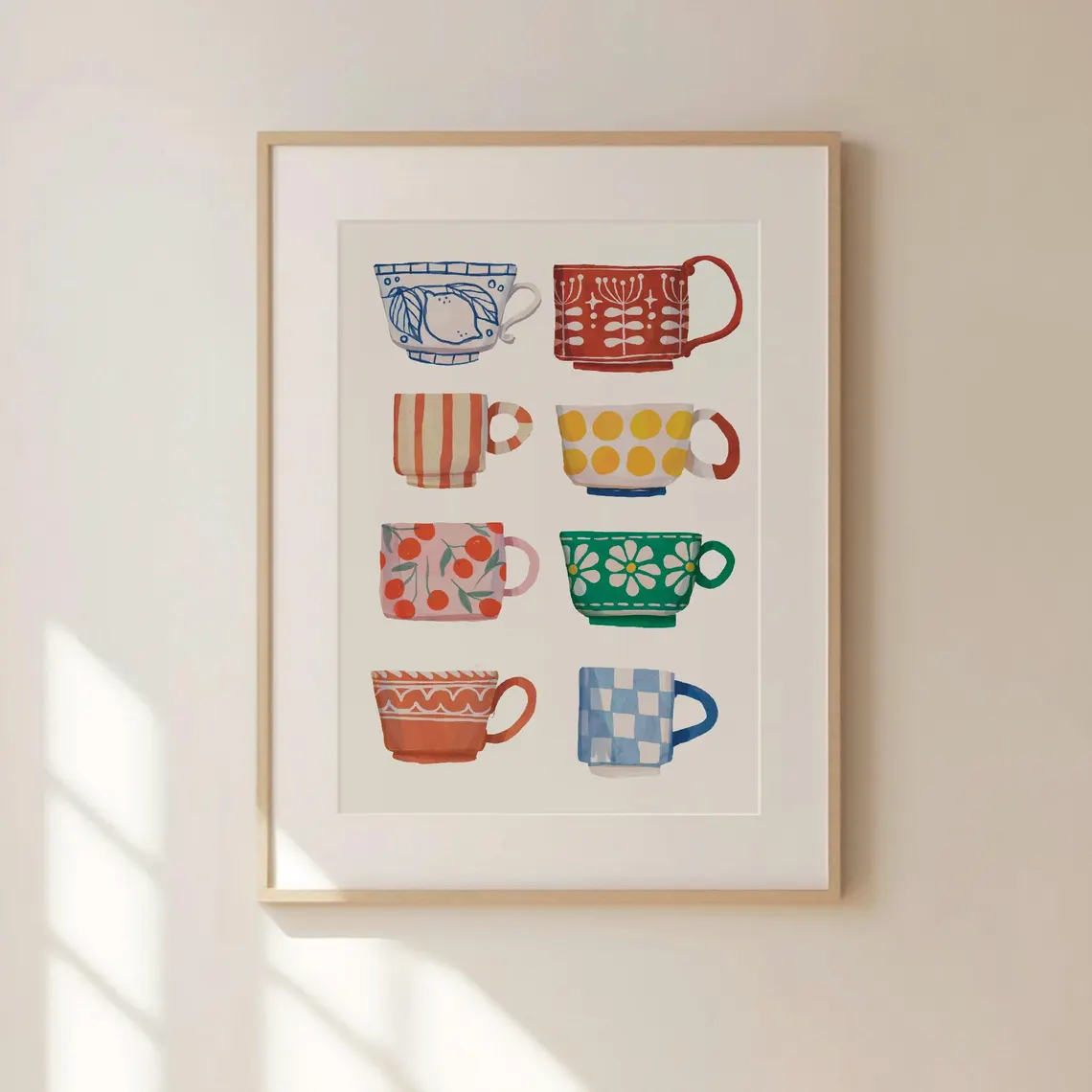 Coffee And Tea Lyrics - Wzór z filiżanką herbaty, Plakat śniadaniowy,