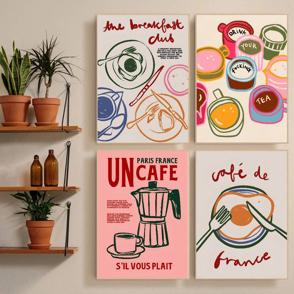 Coffee And Tea Lyrics - Plakat w stylu retro z motywem