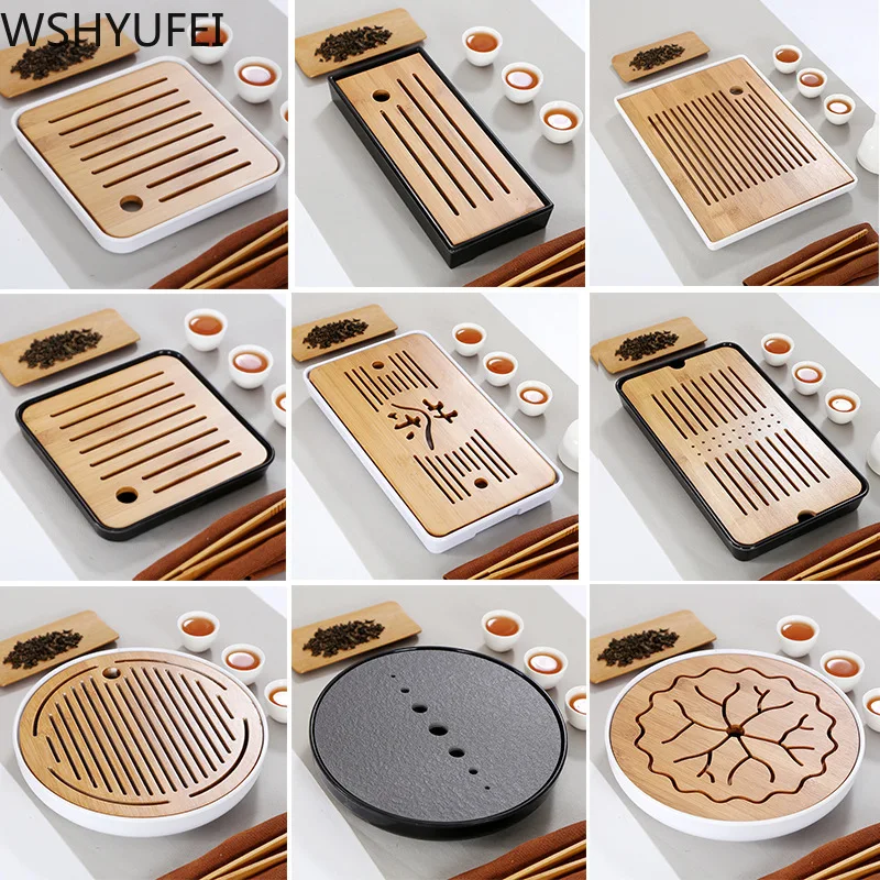 Bamboo Tea Tray - Prosta sucha taca herbaciana melamina bambusowa