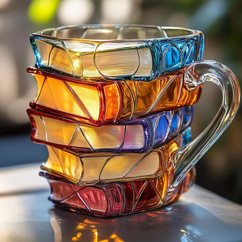 Coffee Tea Library - Kubek do kawy Cappuccino kolorowy 3D