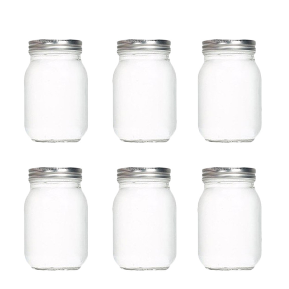 Coffee Tea Jars - 6 szt. Przezroczystych Okrągłych Szklanych Słoików