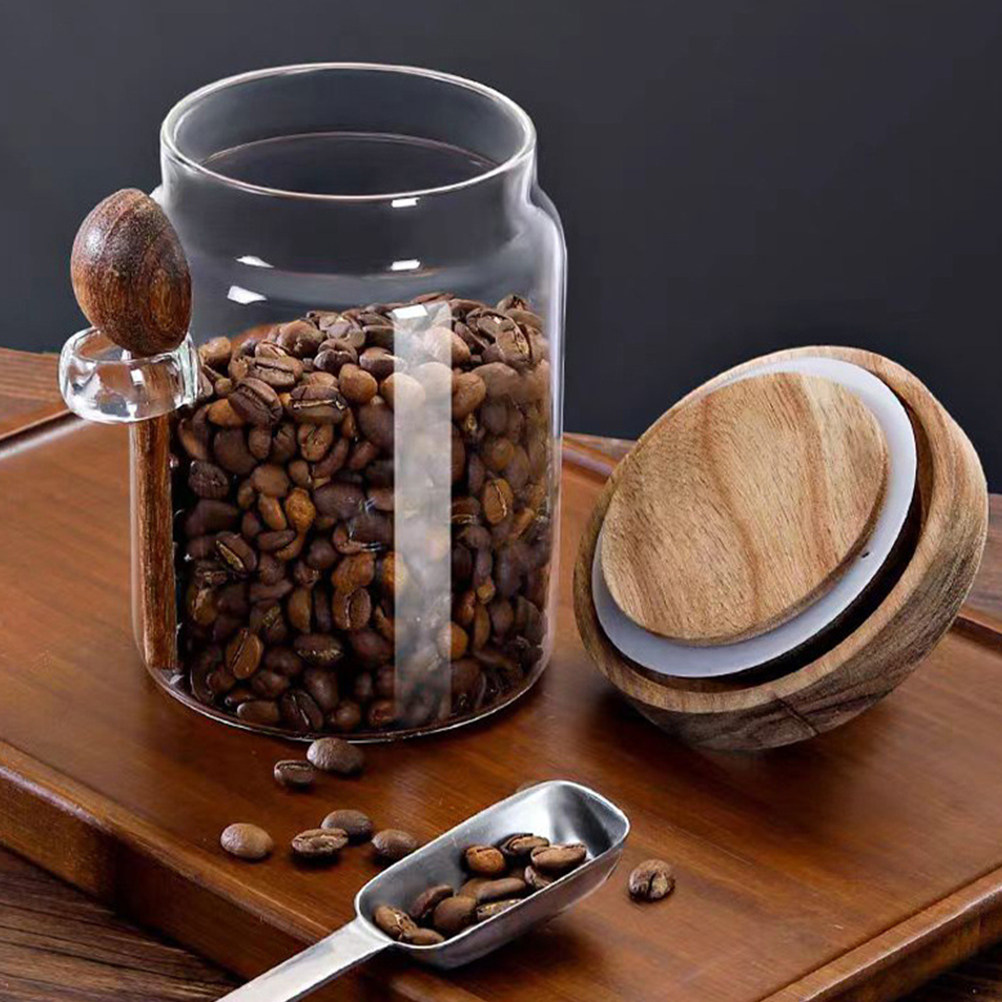 Coffee Tea Containers - Szklany słoik do przechowywania ziaren kawy