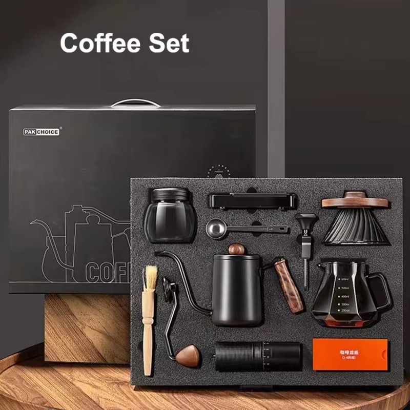 Pour Over Kettle - 10-częściowy Zestaw Podróżny do Kawy: Ręczny