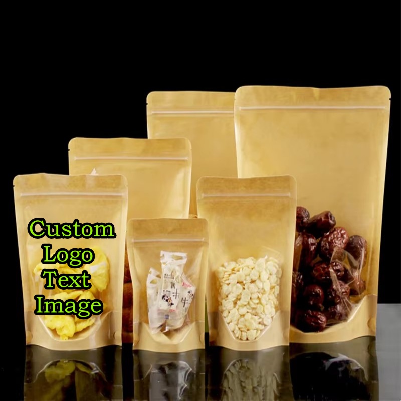 Coffee Tea And Cocoa - 100 SZTUK Przezroczystych Torebek Kraft z