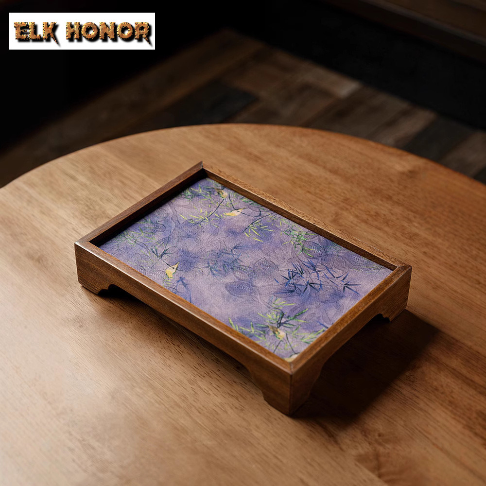 Walnut Cloud Veil Flowers And  – Bamboo Tea Tray recenzja i cena