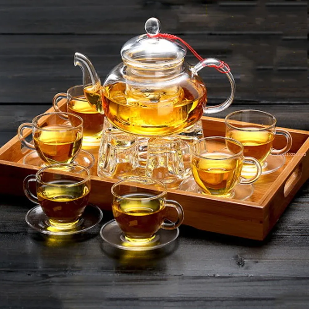 Elegancki szklany zestaw do he – Bamboo Tea Tray recenzja i cena