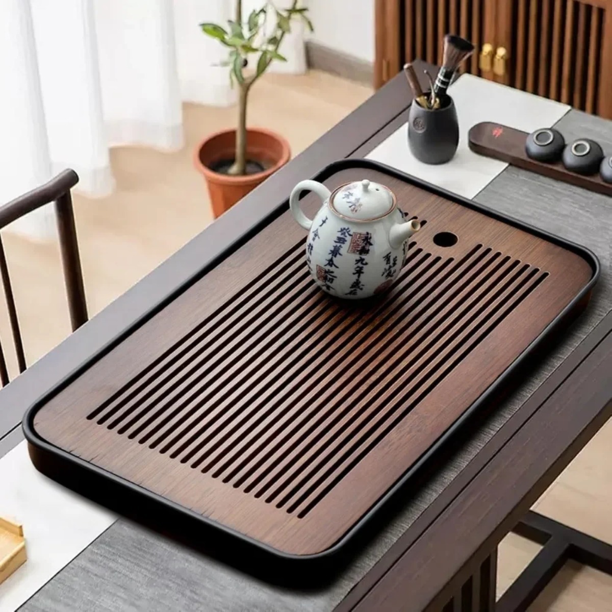 Przenośny, odłączany bambusowy – Bamboo Tea Tray recenzja i cena