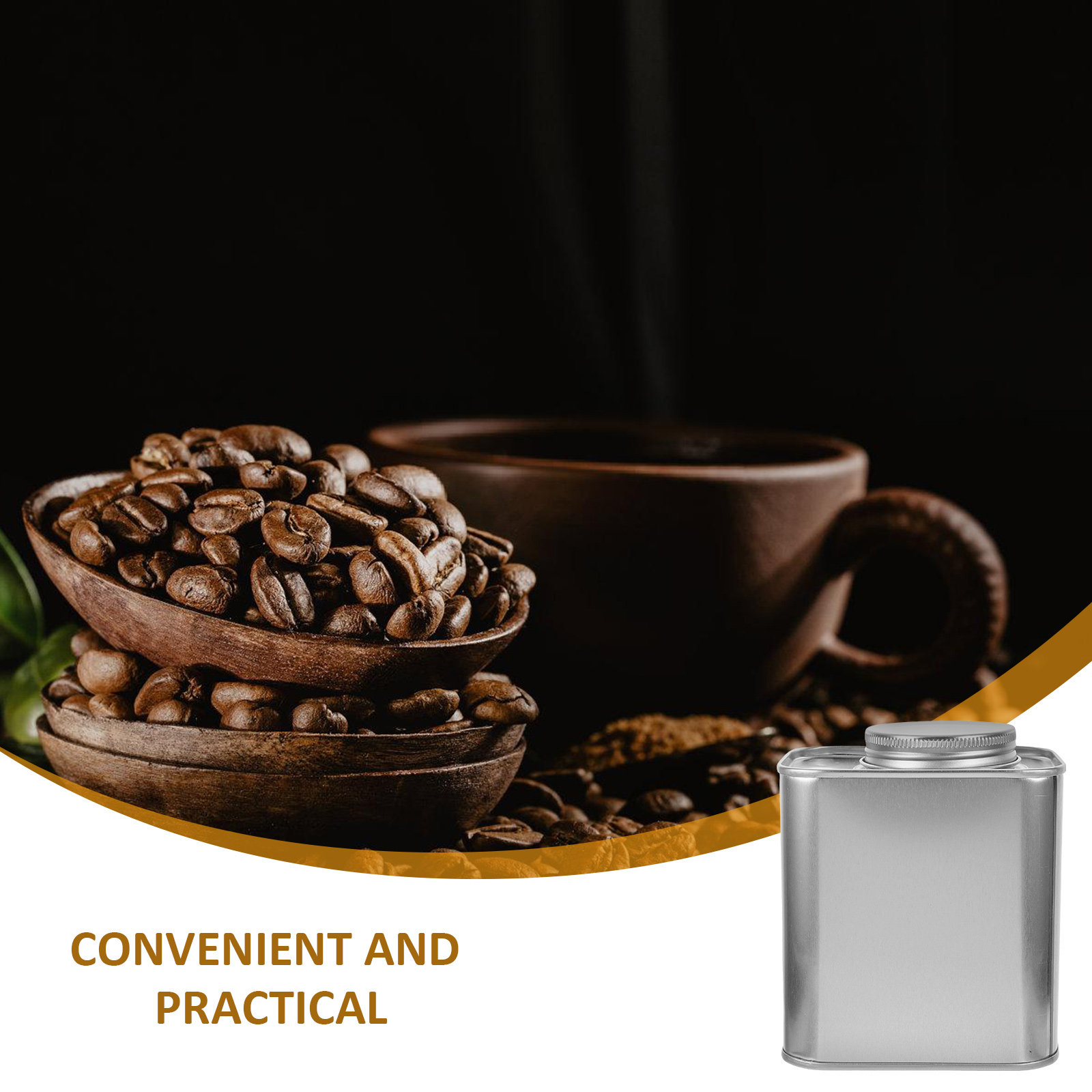 4 sztuki metalowych pojemników – Coffee Tea And Bean Leaf recenzja i cena
